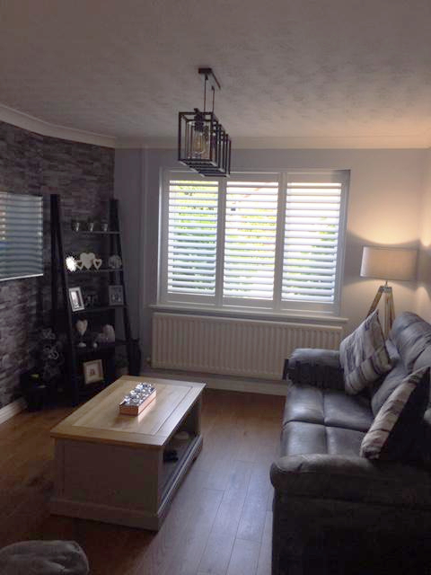 Bicester Antigua Pure White Living Room Shutters