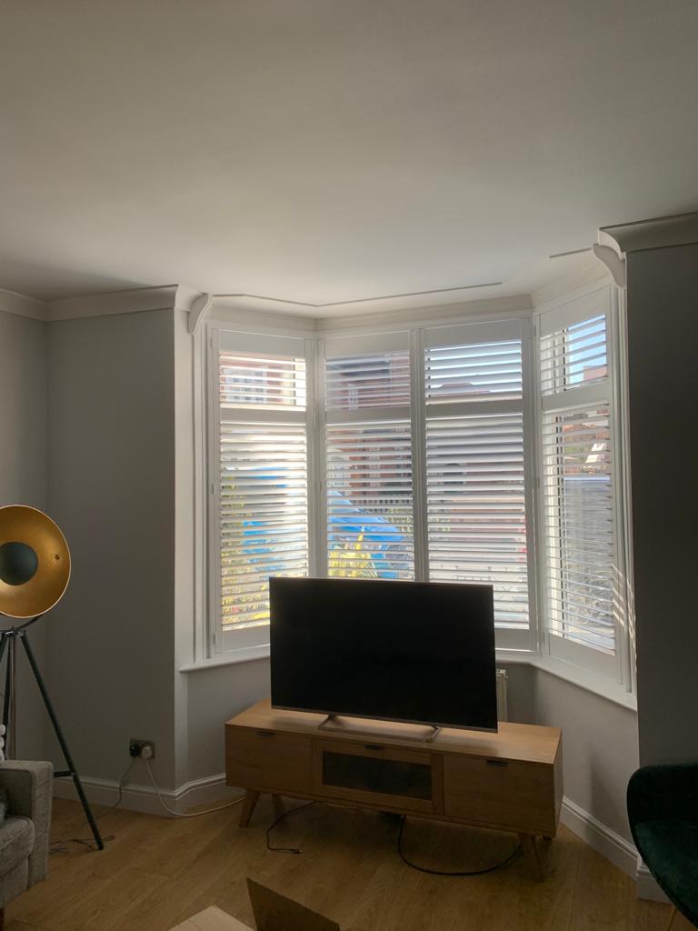 Shuttercraft Lichfield Victorian house in Atherstone bay living room shutters