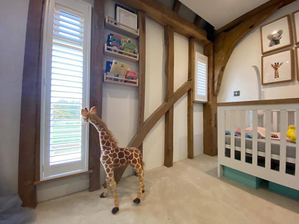 kids room with shutters