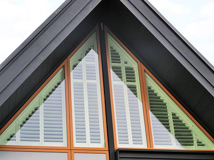 measuring for custom triangle-shaped shutters