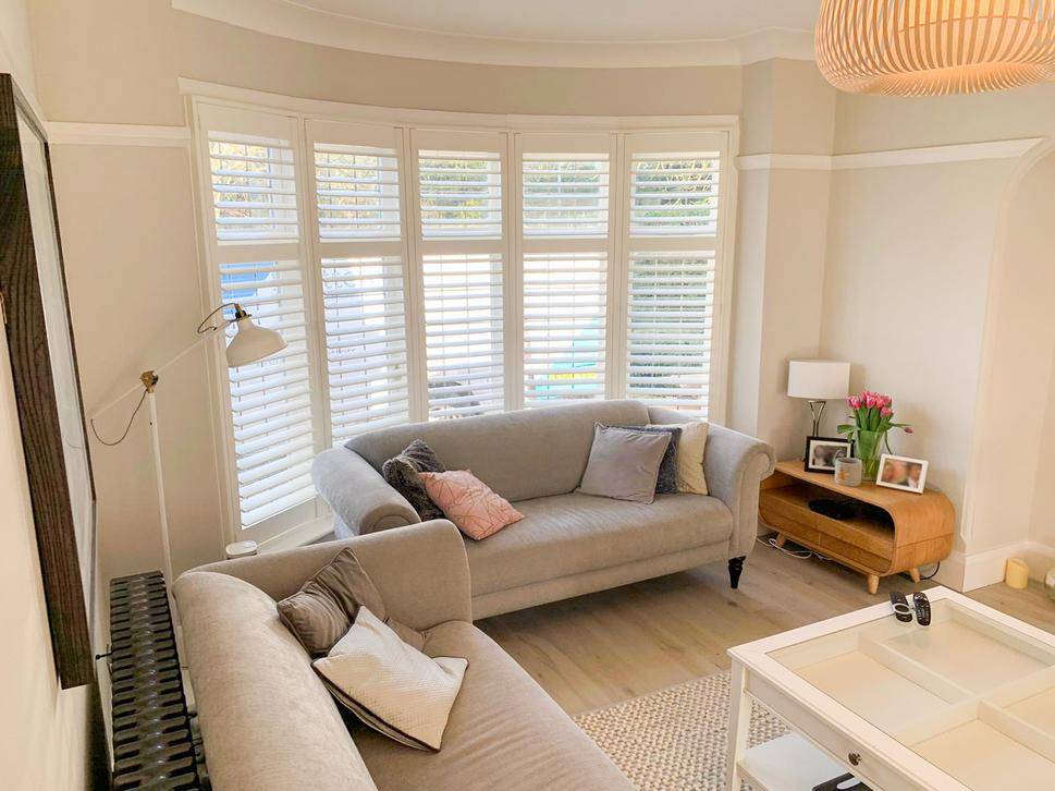 full height shutters in livingroom