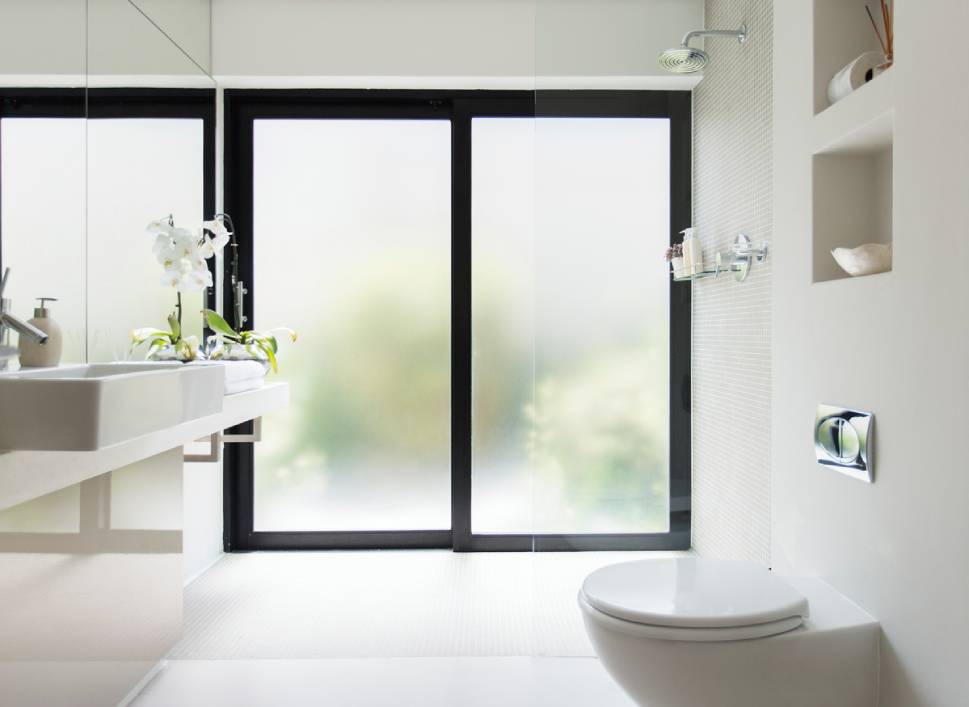 frosted glass in bathroom